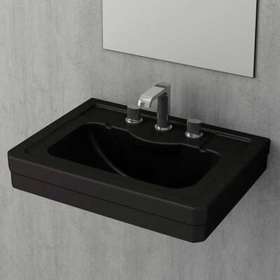 Bocchi Verona Üç Armatür Delikli Lavabo 61 cm Mat Siyah 1041-004-0127 - BOCCHI