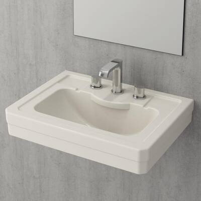 Bocchi Verona Üç Armatür Delikli Lavabo 61 cm Parlak Bisküvi 1041-014-0127 - BOCCHI