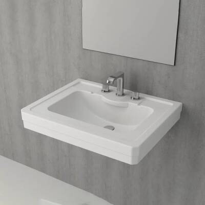 Bocchi Verona Üç Armatür Delikli Lavabo 71 cm Mat Beyaz 1040-002-0127 - BOCCHI (1)