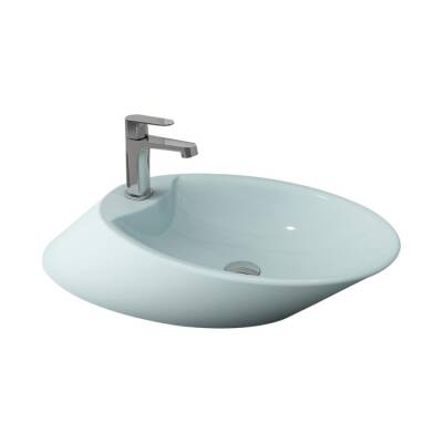 Bocchi Vessel Batarya Banklı Çanak Lavabo 72 cm Mat Buz Mavi 1021-029-0126 - BOCCHI