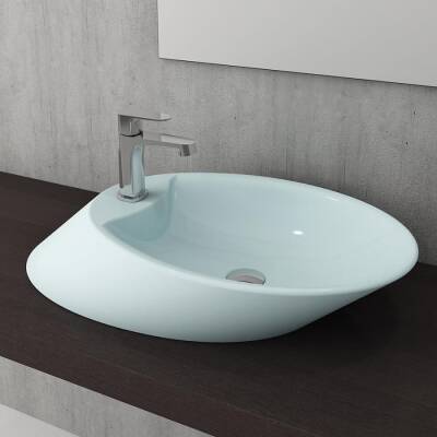 Bocchi Vessel Batarya Banklı Çanak Lavabo 72 cm Mat Buz Mavi 1021-029-0126 - BOCCHI (1)