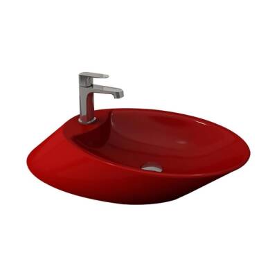 Bocchi Vessel Batarya Banklı Çanak Lavabo 72 cm Parlak Kırmızı 1021-019-0126 - BOCCHI