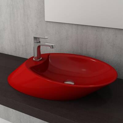 Bocchi Vessel Batarya Banklı Çanak Lavabo 72 cm Parlak Kırmızı 1021-019-0126 - BOCCHI (1)