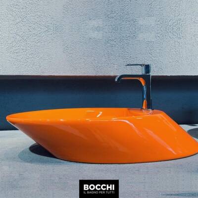 Bocchi Vessel Batarya Banklı Çanak Lavabo 72 cm Parlak Turuncu 1021-012-0126 - BOCCHI (1)