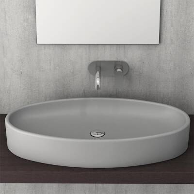 Bocchi Vessel Elips Çanak Lavabo 85 Cm Mat Gri 1014-006-0125 - BOCCHI (1)