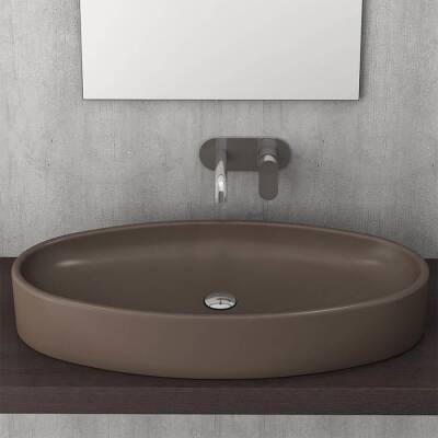 Bocchi Vessel Elips Çanak Lavabo 85 Cm Mat Kahverengi 1014-025-0125 - BOCCHI (1)