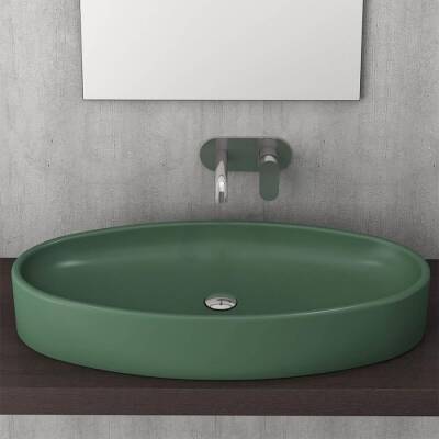 Bocchi Vessel Elips Çanak Lavabo 85 Cm Mat Yeşil 1014-027-0125 - BOCCHI (1)