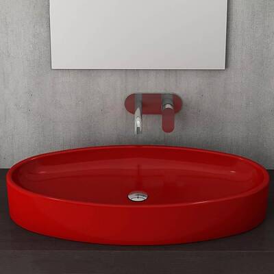 Bocchi Vessel Elips Çanak Lavabo 85 Cm Parlak Kırmızı 1014-019-0125 - BOCCHI (1)