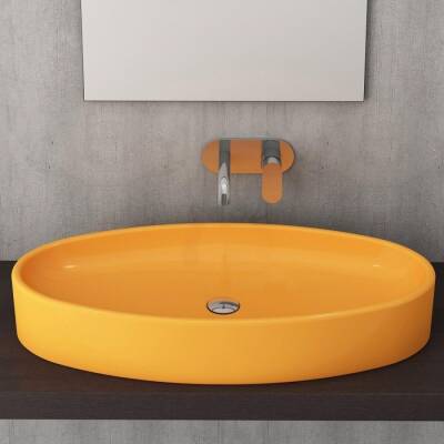 Bocchi Vessel Elips Çanak Lavabo 85 Cm Parlak Mandalina Sarısı 1014-021-0125 - BOCCHI (1)