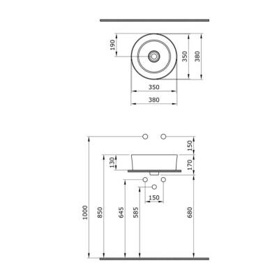 Bocchi Vessel Lavabo Çanak 38 cm Parlak Bisküvi 1174-014-0125 - BOCCHI (1)