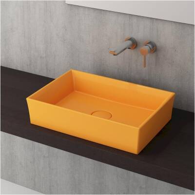 Bocchi Vessel Lavabo Çanak 56 cm Parlak Mandalina Sarısı 1172-021-0125 - BOCCHI