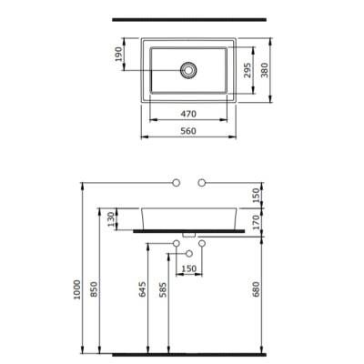 Bocchi Vessel Lavabo Çanak 56 cm Parlak Mandalina Sarısı 1172-021-0125 - BOCCHI (1)