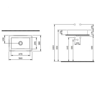 Bocchi Vessel Lavabo Dikdörtgen Parlak Kırmızı 1172-019-0125 - BOCCHI (1)
