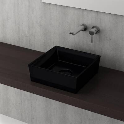 Bocchi Vessel Tezgah Üstü Lavabo 38x38 cm Parlak Siyah 1173-005-0125 - BOCCHI (1)