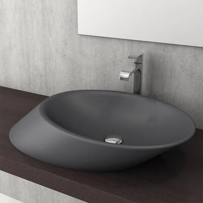 Bocchi Vessel Yatay Çanak Lavabo 72 cm Mat Antrasit 1013-020-0125 - BOCCHI (1)