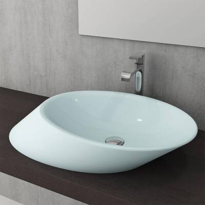 Bocchi Vessel Yatay Çanak Lavabo 72 cm Mat Buz Mavi 1013-029-0125 - BOCCHI (1)