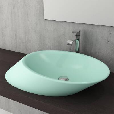 Bocchi Vessel Yatay Çanak Lavabo 72 cm Mat Mint Yeşil 1013-033-0125 - BOCCHI (1)