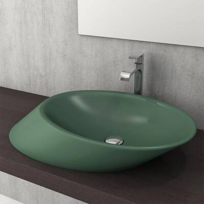 Bocchi Vessel Yatay Çanak Lavabo 72 cm Mat Yeşil 1013-027-0125 - BOCCHI (1)