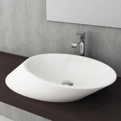 Bocchi Vessel Yatay Çanak Lavabo 72 cm Parlak Beyaz 1013-001-0125 - BOCCHI (1)