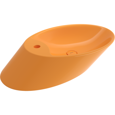 Bocchi Vessel Yatay Çanak Lavabo 72 cm Parlak Mandalina Sarısı - BOCCHI