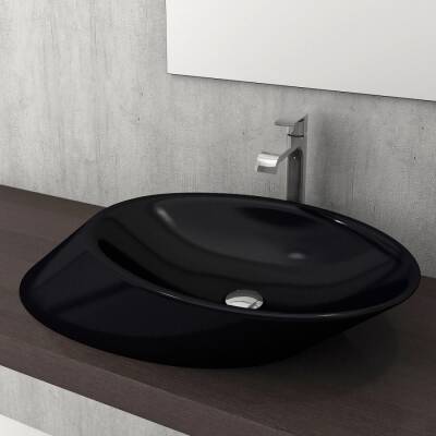 Bocchi Vessel Yatay Çanak Lavabo 72 cm Parlak Siyah 1013-005-0125 - BOCCHI (1)