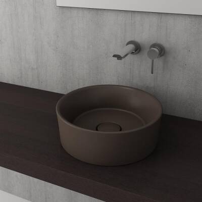 Bocchi Vessel Yuvarlak Çanak Lavabo 38 cm Mat Kahverengi 1174-025-0125 - BOCCHI (1)