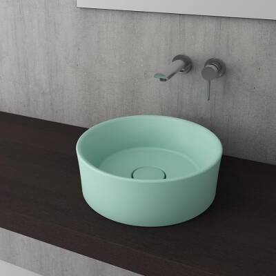 Bocchi Vessel Yuvarlak Çanak Lavabo 38 cm Mat Mint Yeşil 1174-033-0125 - BOCCHI (1)