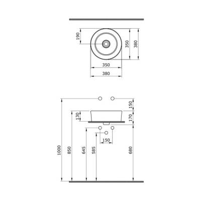 Bocchi Vessel Yuvarlak Çanak Lavabo 38 cm Mat Sarı 1174-026-0125 - BOCCHI (2)