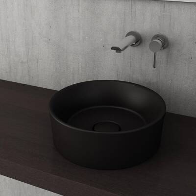 Bocchi Vessel Yuvarlak Çanak Lavabo 38 cm Mat Siyah 1174-004-0125 - BOCCHI (1)