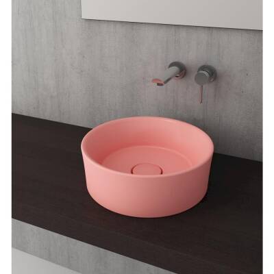 Bocchi Vessel Yuvarlak Çanak Lavabo 38 cm Mat Somon 1174-032-0125 - BOCCHI