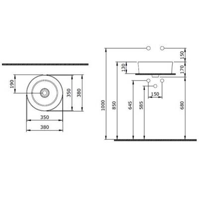 Bocchi Vessel Yuvarlak Çanak Lavabo 38 cm Mat Somon 1174-032-0125 - BOCCHI (1)