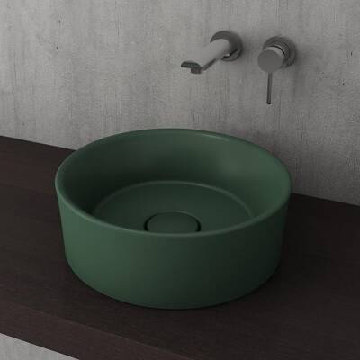 Bocchi Vessel Yuvarlak Çanak Lavabo 38 cm Mat Yeşil 1174-027-0125 - BOCCHI (2)