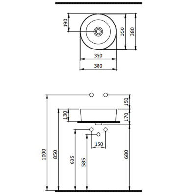 Bocchi Vessel Yuvarlak Çanak Lavabo 38 cm P.Burgonya Bordosu - BOCCHI (1)