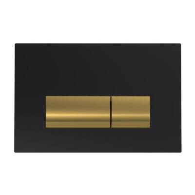 Bocchi Vivente Gömme Rezervuar Kumanda Paneli Metal Cam Siyah Altın 8200-0159 - BOCCHI