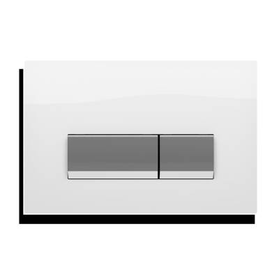 Bocchi Vivente Yatay Gömme Rezervuar Kumanda Paneli Metal Cam Beyaz 8200-0102 - BOCCHI
