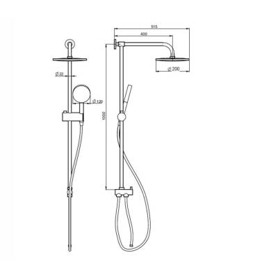 Bocchi Yönlendiricili Duş Kolonu Rainsense Lusso 230R 5930 0002 - BOCCHI (1)