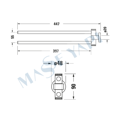 D-Code İkili Havlu Askısı - DURAVİT (2)