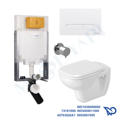 D-Code Rimless® Hygiene Glaze Asma Klozet Seti + Duravit Gömme Rezervuar - DURAVİT