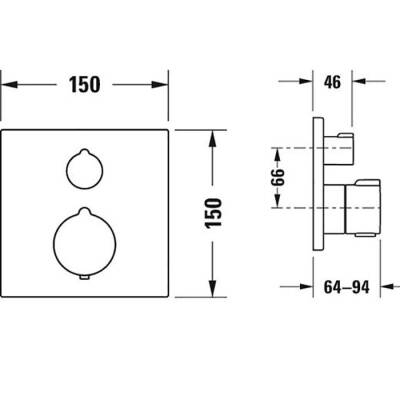 Duravit C1 Ankastre Duş Bataryası Krom C14200013010 - DURAVİT (1)