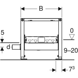 Duş için Geberit Duofix elemanı, 50 cm, duvar süzgeci ile, girişte 90–200 mm şap yüksekliği için - 4