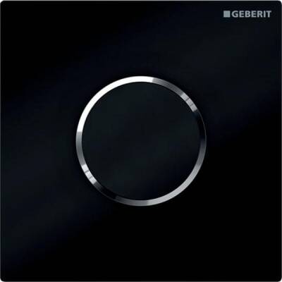 Elektronik deşarj tetiklemeli Geberit pisuvar deşarj kontrolü, pilli, kapak Type 10: siyah, parlak krom - GEBERİT