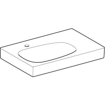 Geberit Citterio etajerli lavabo: B=75cm, T=50cm, Batarya deliği=Sol, Taşma deliği=Yok, Etajer alanı=Sağ, Beyaz / KeraTect - GEBERİT (1)