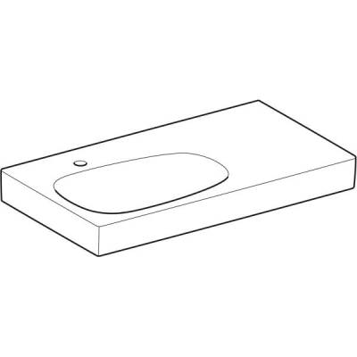 Geberit Citterio etajerli lavabo: B=90cm, T=50cm, Batarya deliği=Sol, Taşma deliği=Yok, Etajer alanı=Sağ, Beyaz / KeraTect - GEBERİT (1)