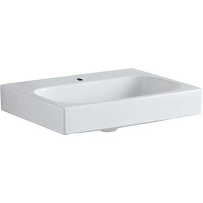 Geberit Citterio lavabo: B=60cm, T=50cm, Batarya deliği=Orta, Taşma deliği=Yok, Beyaz / KeraTect - GEBERİT
