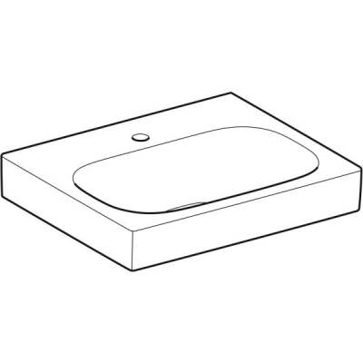 Geberit Citterio lavabo: B=60cm, T=50cm, Batarya deliği=Orta, Taşma deliği=Yok, Beyaz / KeraTect - GEBERİT (1)