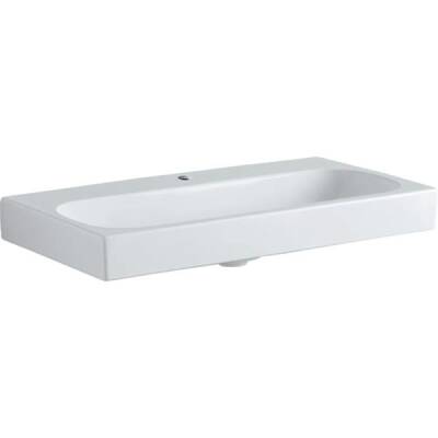 Geberit Citterio lavabo: B=90cm, T=50cm, Batarya deliği=Orta, Taşma deliği=Yok, Beyaz / KeraTect - GEBERİT