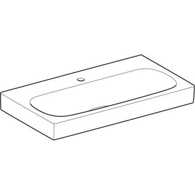 Geberit Citterio lavabo: B=90cm, T=50cm, Batarya deliği=Orta, Taşma deliği=Yok, Beyaz / KeraTect - GEBERİT (1)