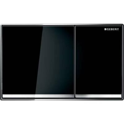 Geberit kumanda kapağı Omega60, 2 kademeli deşarj için, hemyüz: siyah, aynalı, parlak krom - GEBERİT