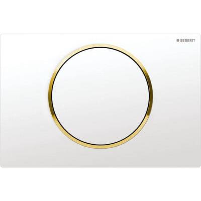 Geberit kumanda kapağı Sigma10, deşarj durdurmalı kumanda için: beyaz, altın - GEBERİT