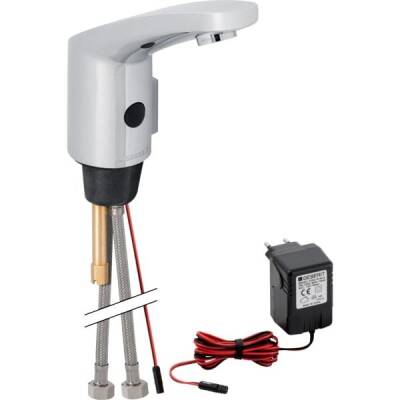 Geberit lavabo bataryası Type 185, elektrikli: Parlak krom, Mikser=Mikserli ve kollu - GEBERİT